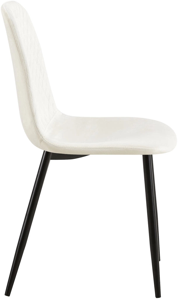 Sedia Giverny con cuciture decorative Velluto,bianco crema
