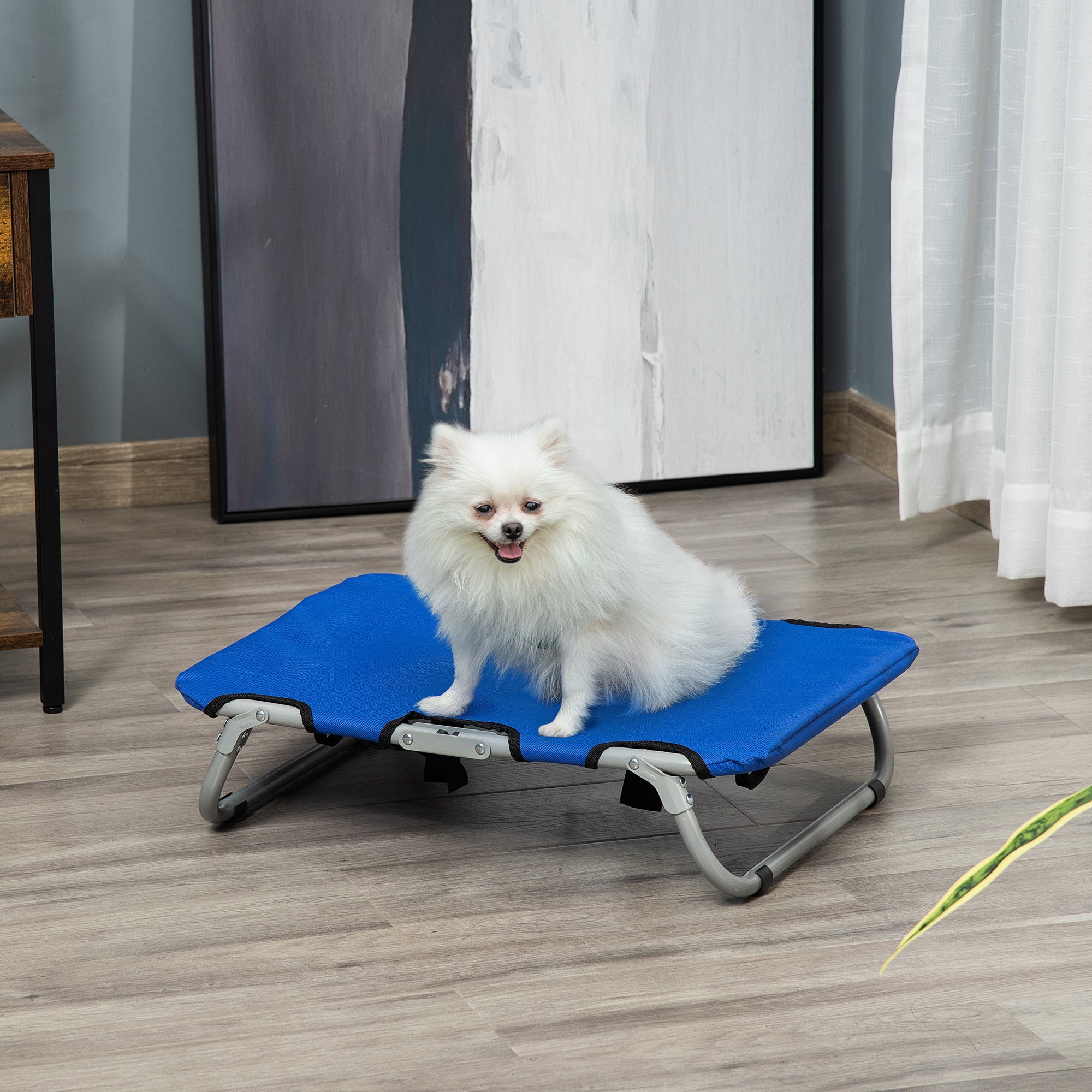 Brandina Cuccia Pieghevole in Tessuto Oxford per Cani Blu 59x46x15 cm