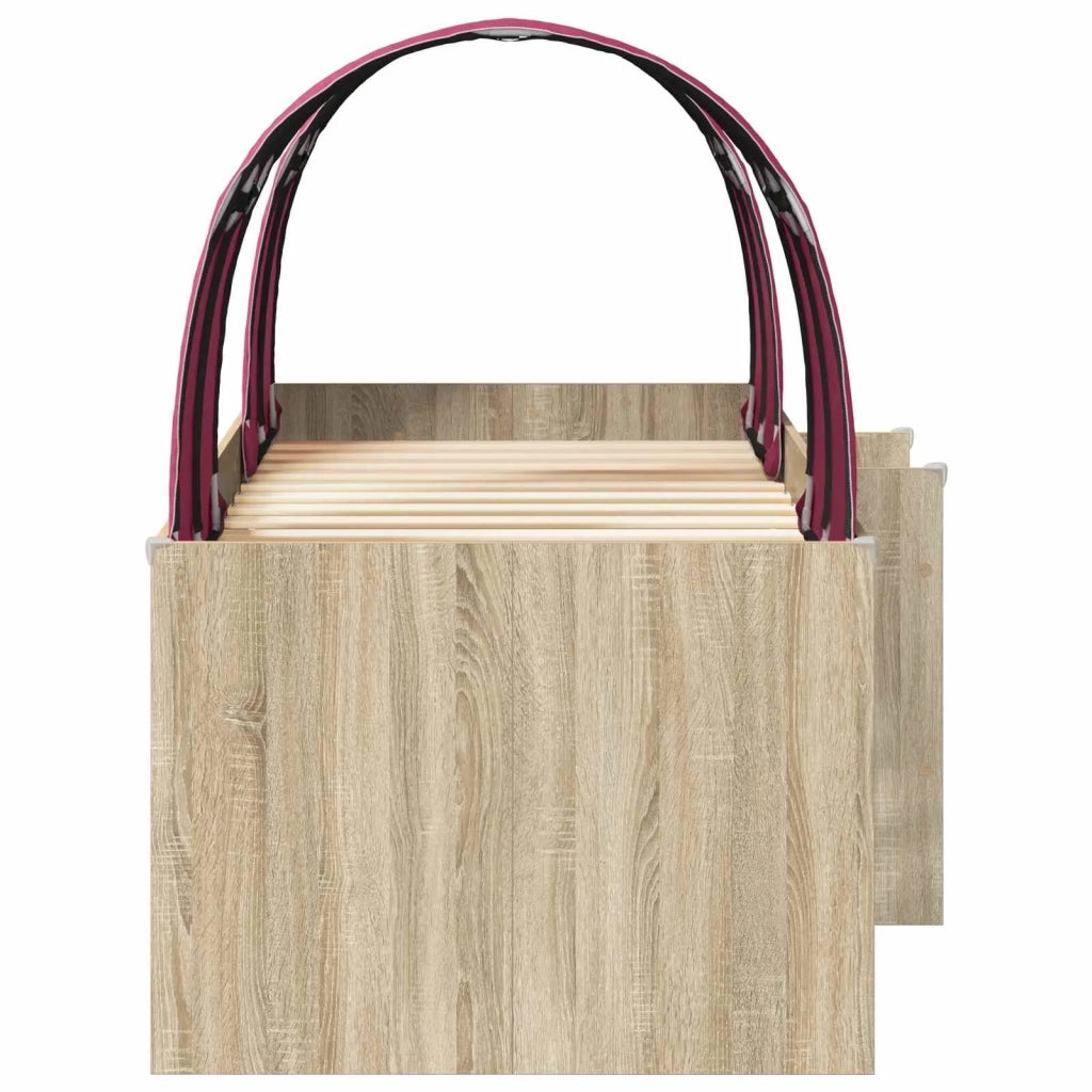 Letto con Tunnel 3 pz Rovere Sonoma e Rosso 3423567