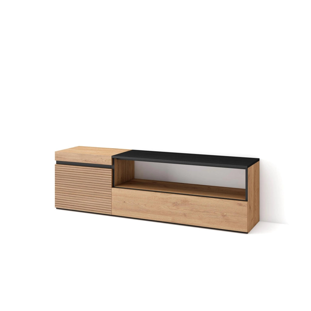 Mobile TV Soggiorno, 150x35x45cm, Per TV fino a 65", Mobile Soggiorno, colore Rovere RF3295