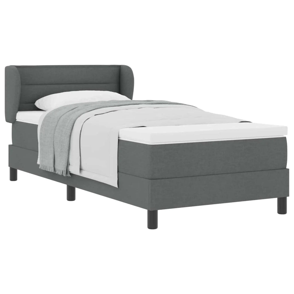 Letto a molle con materasso Grigio scuro 100 x 200 cm Tessuto 3339948