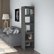 Libreria Divisorio-Scaffale per Libri-Mobile di Stoccaggio Grigio 40x35x167 cm in Legno Massello di Pino