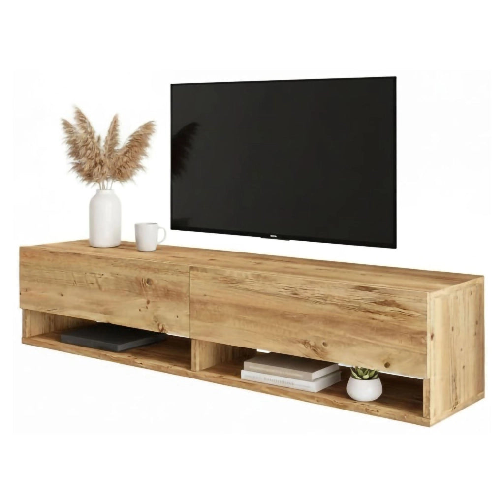 Veneto, Mobile Porta tv 3 Ripiani, 140x32x29h cm Marrone Quercia