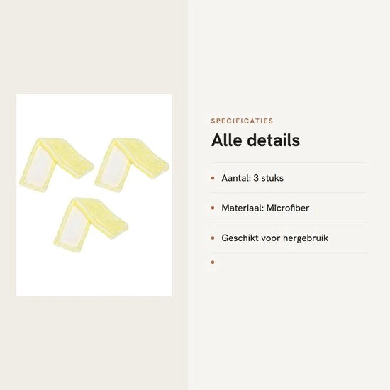 Kit di pulizia per finestre e specchi - 3 pezzi - Asciugamano microfibra - Accessorio di ricambio - Elevata capacità di assorbimento idrico - Facile da pulire - Per finestre e specchi - Kit di pulizia