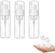Dispensatore di sapone schiuma trasparente da viaggio, riutilizzabile, con 3 contenitori da 50 ml, portatile