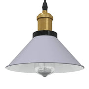 Lampada a sospensione vintage regolabile altezza 224 cm Ø 22 x 10 cm atmosfera accogliente arredamento moderno in metallo grigio 02_0058013
