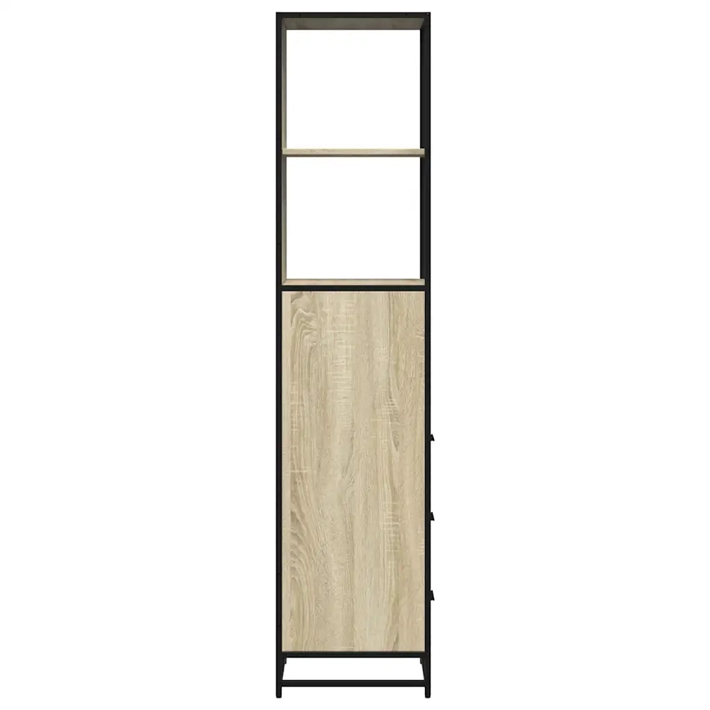 Armadietto Bagno Rovere Sonoma 35x37,5x166 cm Legno Multistrato