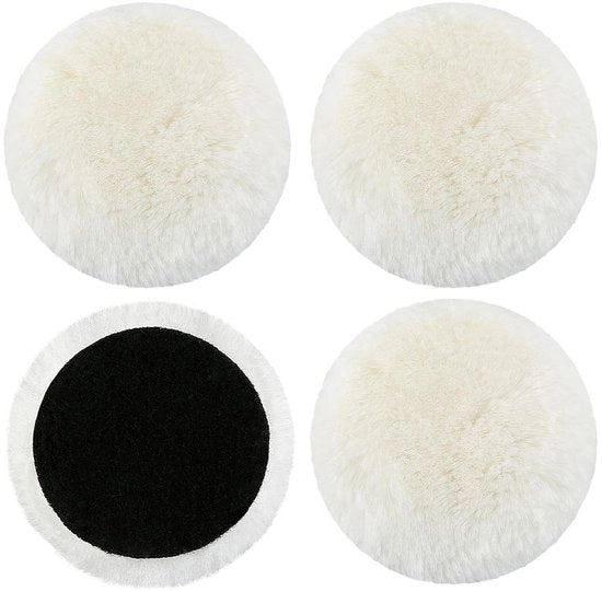 Kit di pulizia a 4 pezzi 125 mm con nastro di adesione panno di pulizia auto panno di pulizia per pavimento in gomma compatibile con trapano a orbitale.