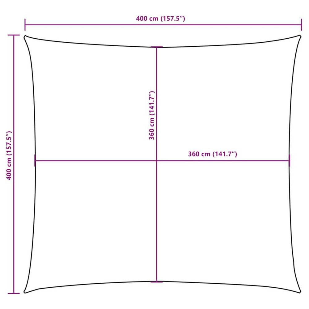 Sunshade Sail Made Of Oxford Fabric, Square, 4x4 M, Black