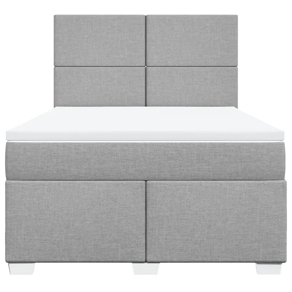 Giroletto a Molle con Materasso Grigio Chiaro 160x200cm Tessuto