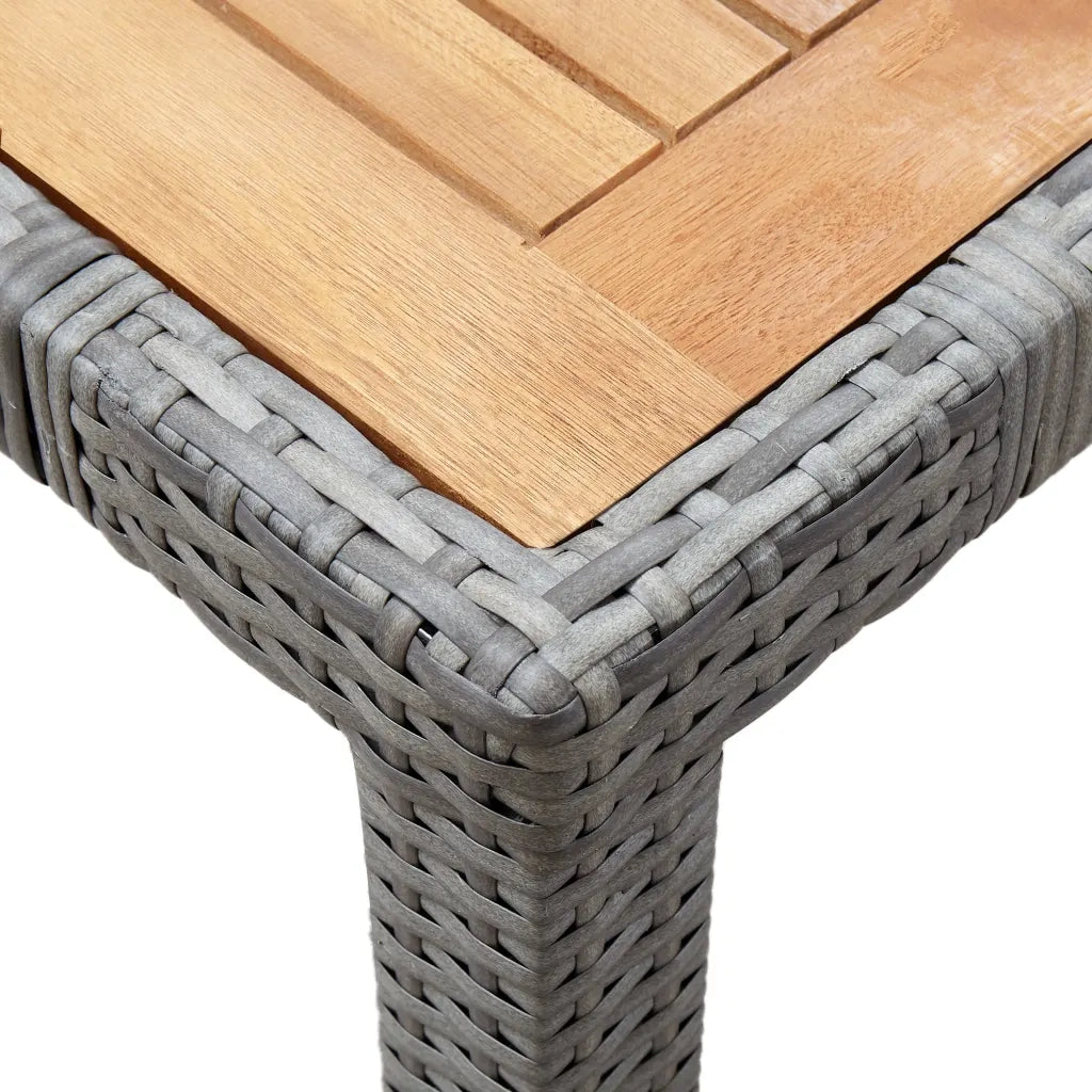 Set da Pranzo da Giardino 9 pz con Cuscini in Polyrattan Grigio 46020