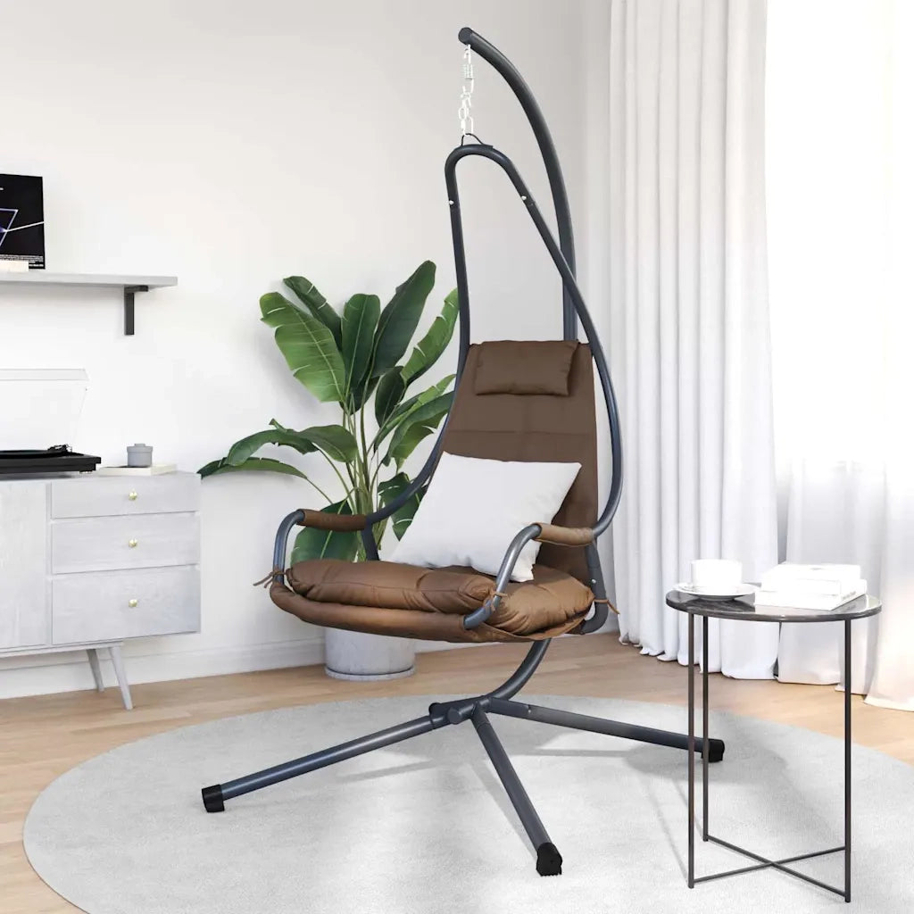 Sedia uovo sospesa Caffè 94 x 107 x 196,5 cm Acciaio 42003854