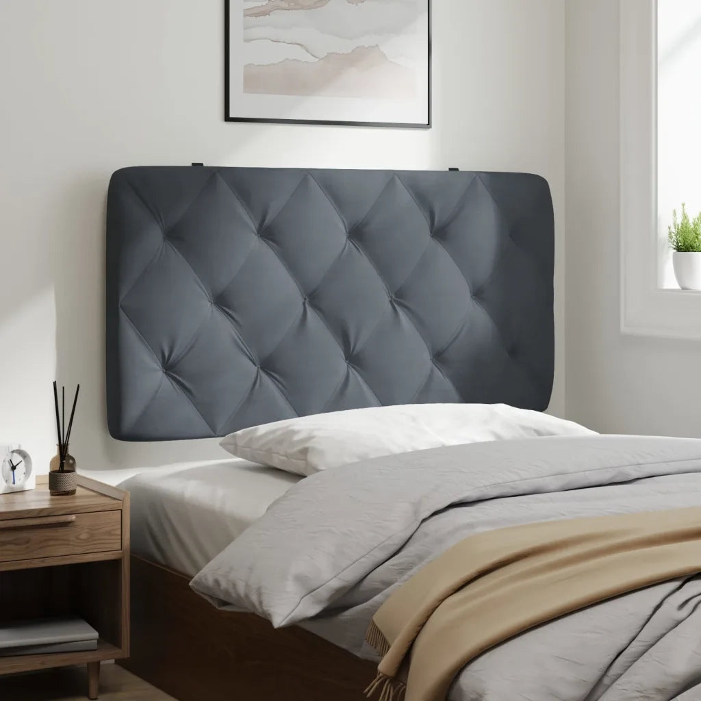 Cuscino Testiera Grigio Scuro 100 cm in Velluto 374715