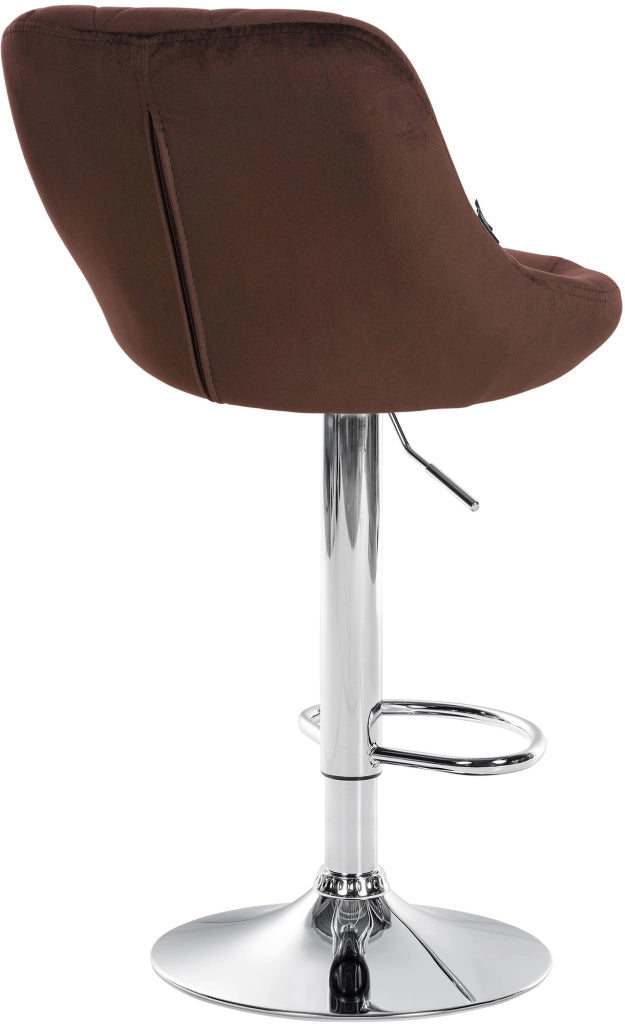 Sgabello da bar Lazio Velvet marrone,cromo