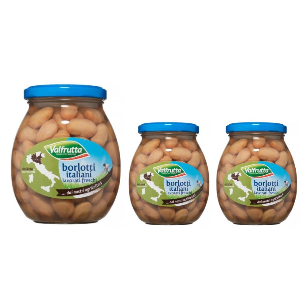 Valfrutta fagioli borlotti italiani 3 vasetti da 360 grammi