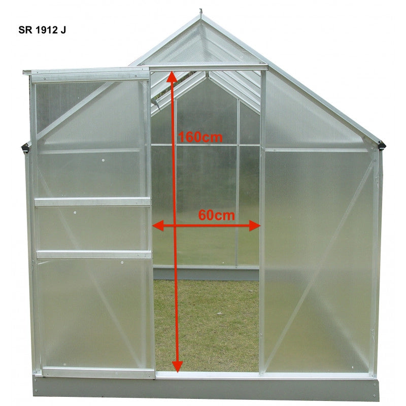 Serra da giardino in alluminio 188x127 cm – pannelli in policarbonato 4 mm – porta scorrevole e finestra tetto – 2,39 m² – SR1912J Foresta
