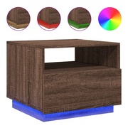 Tavolino da salotto | Tavolino da caff¨¨ | Tavolino da Soggiorno con Luci LED Rovere Marrone 50x49x40 cm