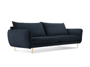 Cosmopolitan Design - Divano "Vienna" 3 posti in velluto blu scuro 