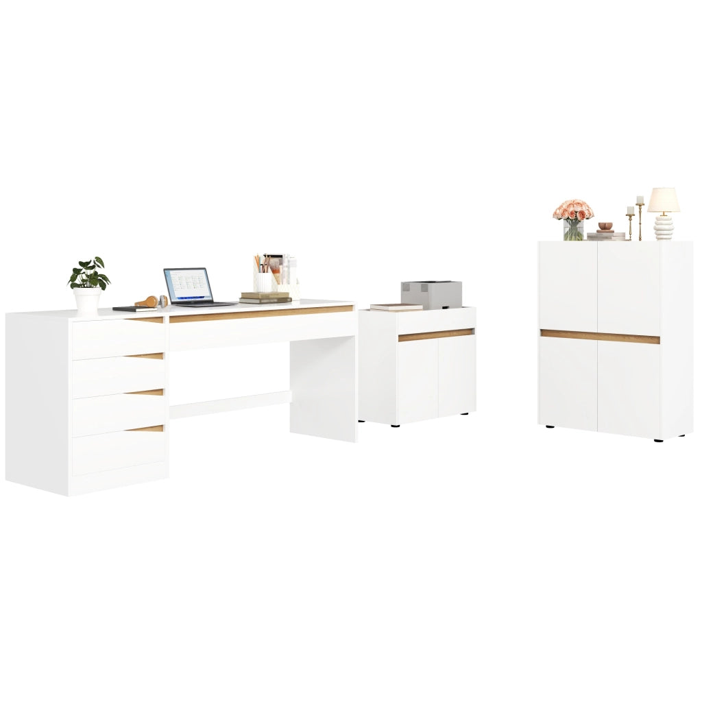 Mobile contenitore con cassetto e ripiani regolabili 80x40x70 cm bianco