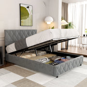 LETTO Imbottito 140x200 cm Velluto Grigio