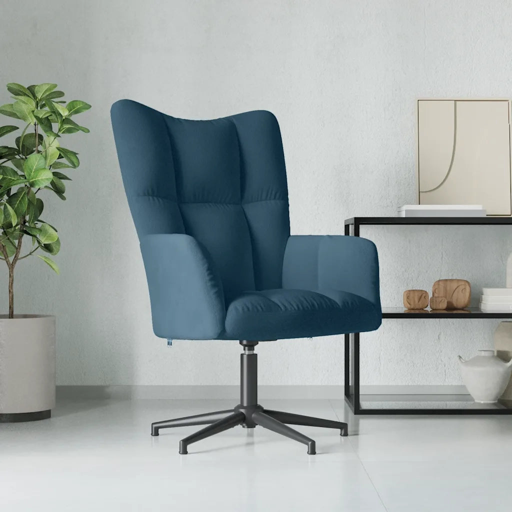 Sedia Relax Blu in Velluto 328105