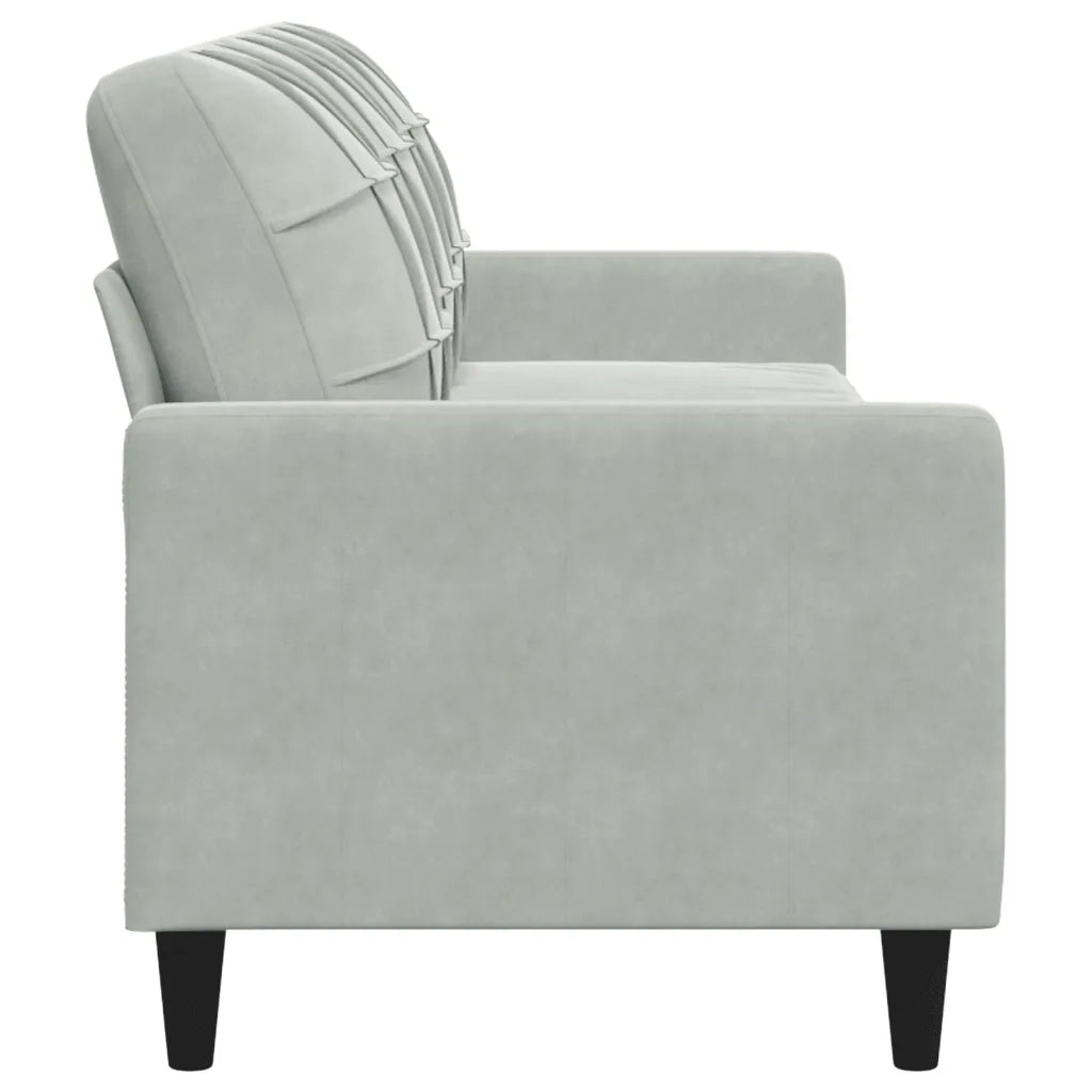 Divano a 3 Posti Grigio Chiaro 210 cm in Velluto 4007644