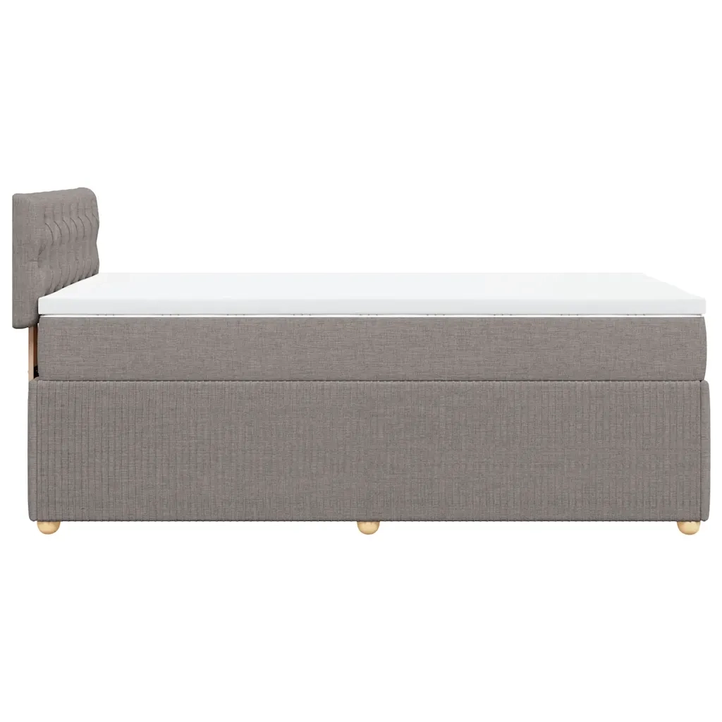 vidaXL Giroletto a Molle con Materasso Tortora 100x200 cm in Tessuto