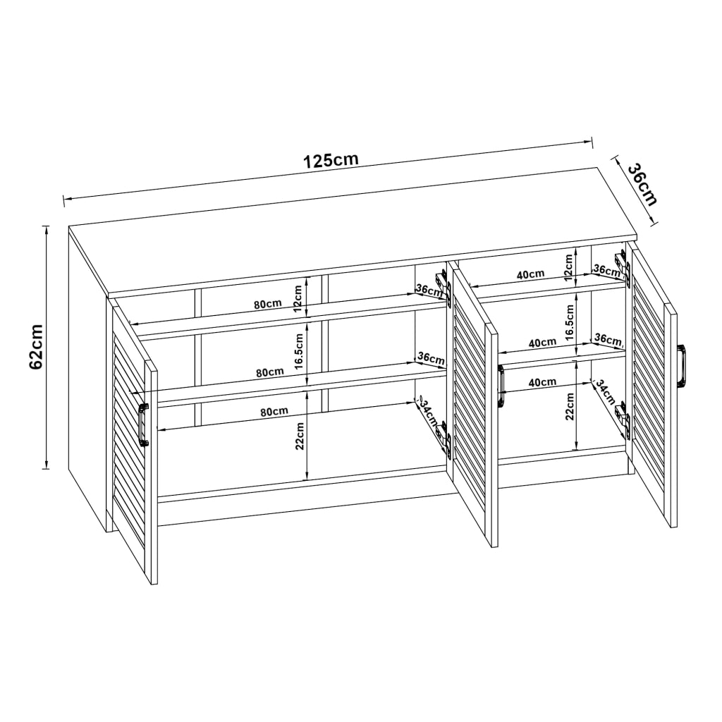 Scarpiera contenitore per scarpe MDF 62 x 125 x 36 cm bianco 03_0010124