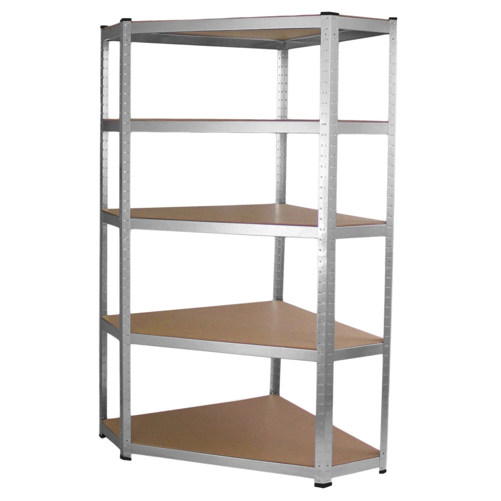 2 Scaffali Galwix 90cm in Acciaio Senza Bulloni & 1 Scaffale ad Angolo Galwix