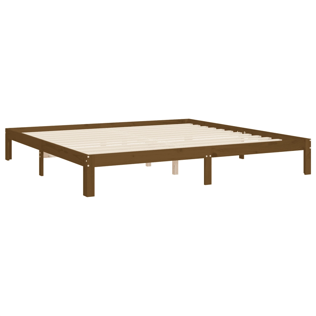 Giroletto con Testiera ambra 200x200 cm in Legno Massello 3193749