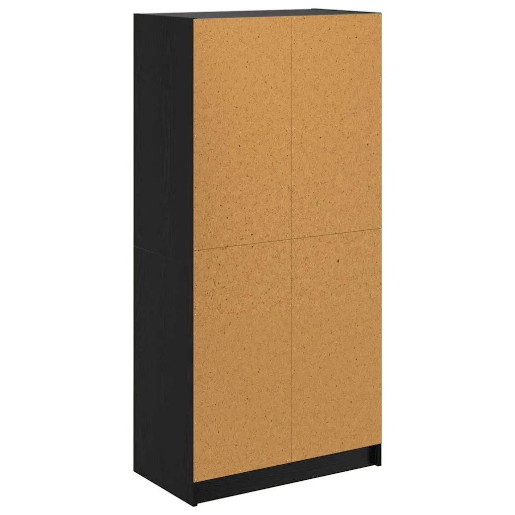 Credenza-Buffet-Armadio da cucina Rovere Nero 68 x 37 x 142 cm Legno multistrato