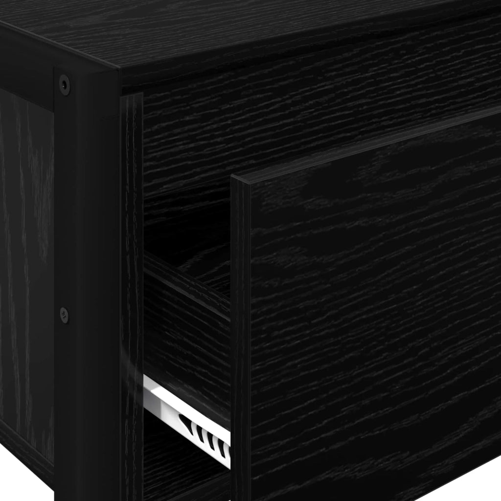 Tavolino | Tavolo laterale Rovere Nero 100 x 36 x 75 cm Legno multistrato