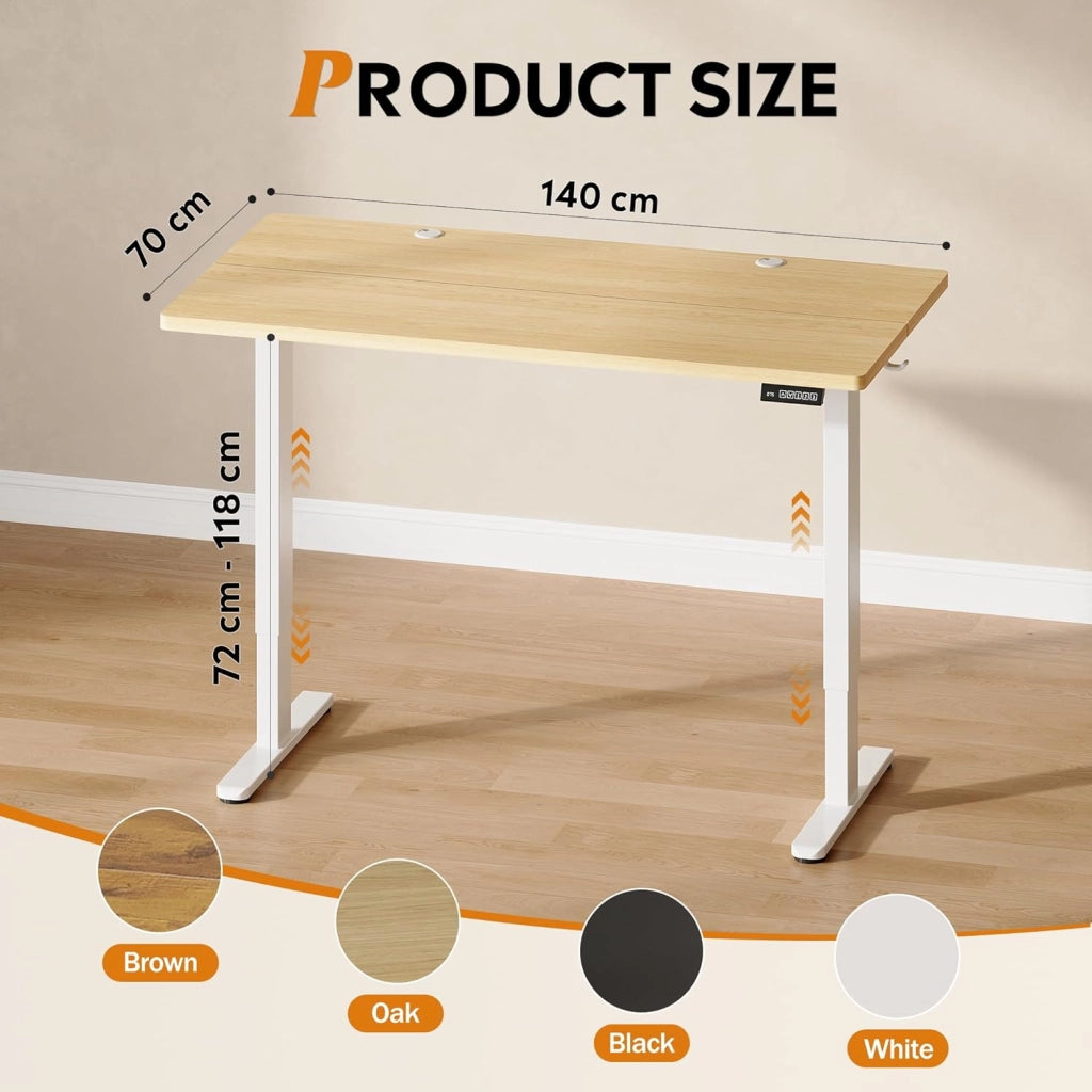 Scrivania regolabile in altezza ¨C Zephmum ¨C Eiche 160x70x72-118 cm