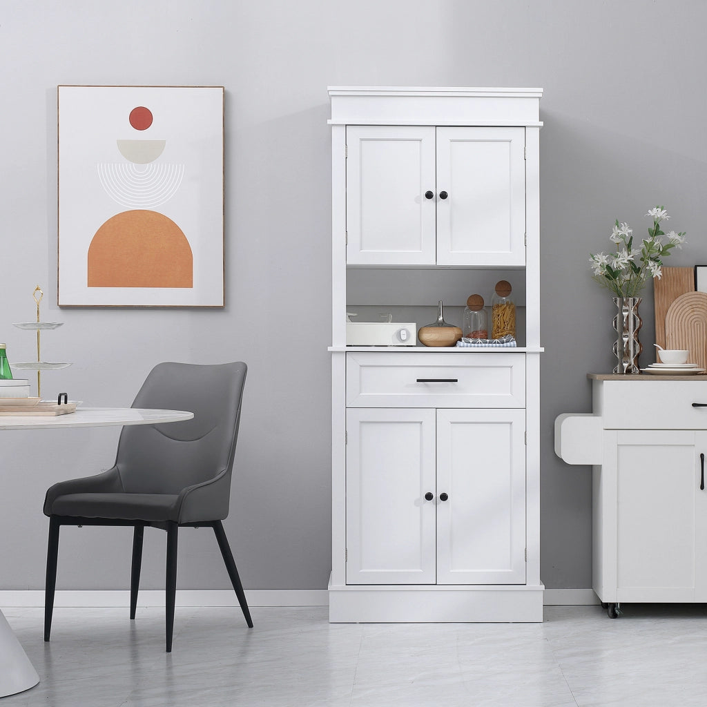 Armadio da cucina ¨C zephmum ¨C 2 ante, 2 cassetti, nicchia, bianco