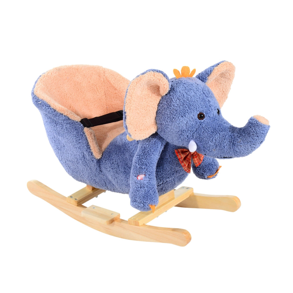 Cavallo a Dondolo in Legno per Bambini Elefante ¨C zephmum ¨C 60x33x45cm