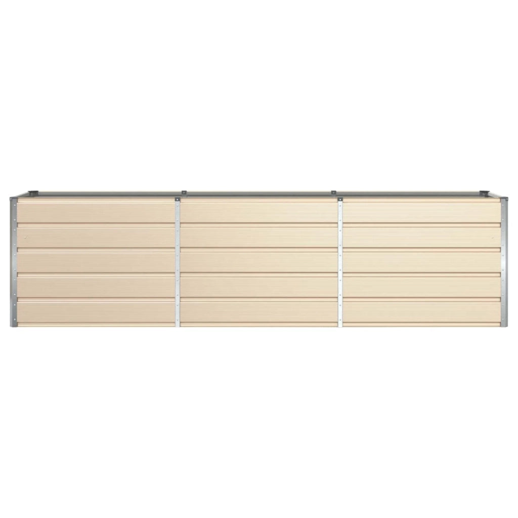 Fioriera da esterno dal design moderno 480 x 50 x 45 cm con finitura grezza in acciaio zincato color avorio codice 02_0059159.