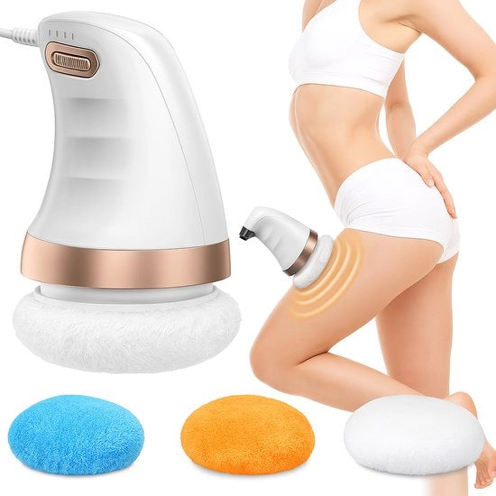 Apparecchio di massaggio elettrico contro la cellulite e il lipoedeema – 3 pezzi – Ergonomico e regolabile – Rafforzamento cutaneo e bruciatura di grasso
