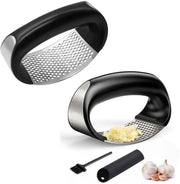 6 pezzi - Pressa per aglio/zingaro in acciaio inox - Accessorio cucina - Resistente a lavastoviglie - Con spazzola e pelle in silicone