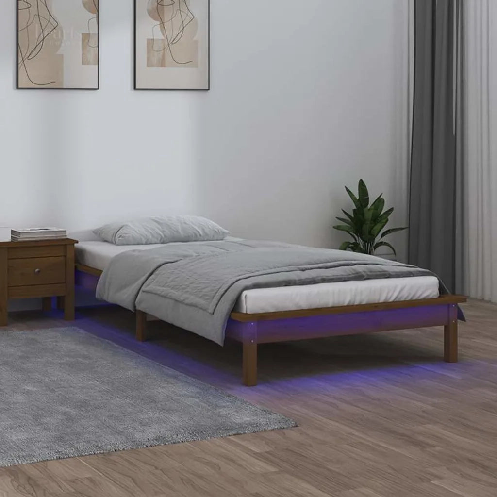 Giroletto con LED Miele 90x190 cm 3FT Single in Legno Massello cod mxl 60792