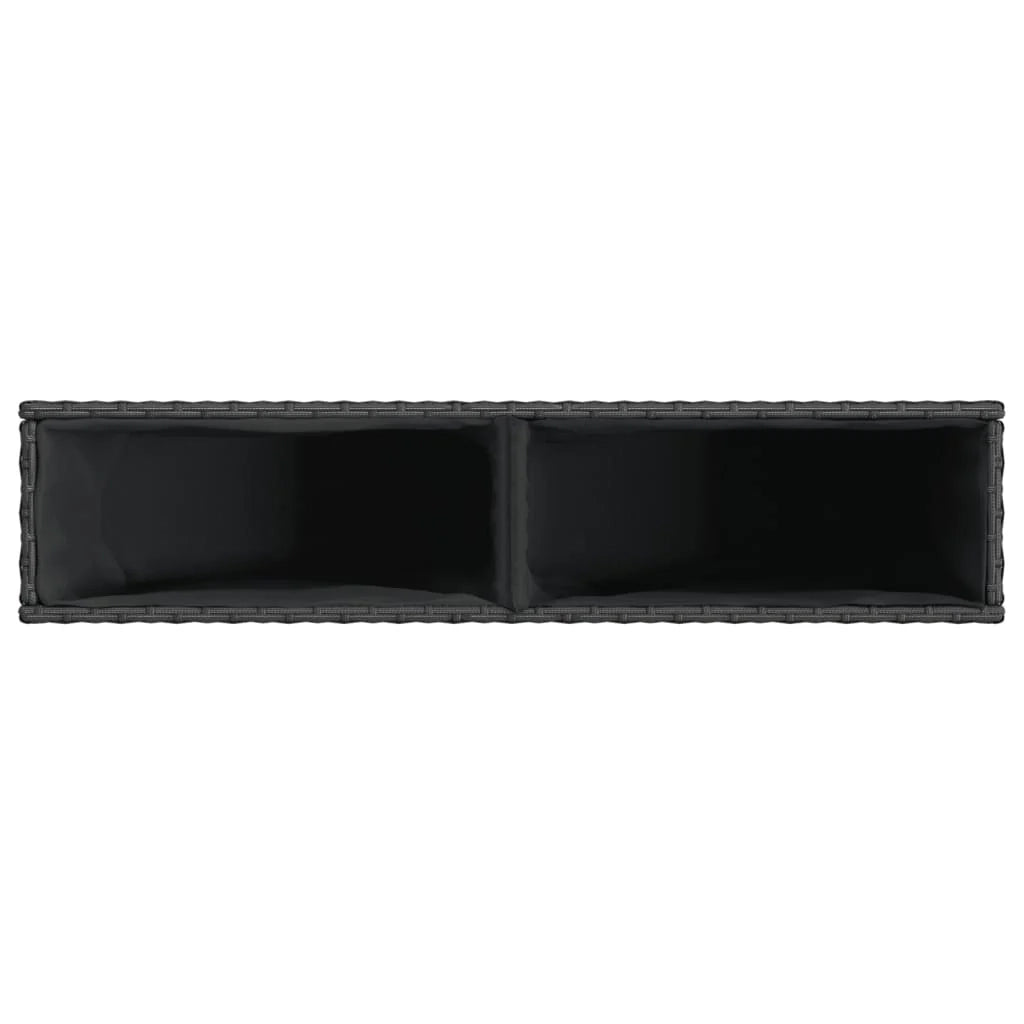 Set di 2 vasi decorativi 90 x 20 x 40 cm in resina intrecciata nera 02_0055520
