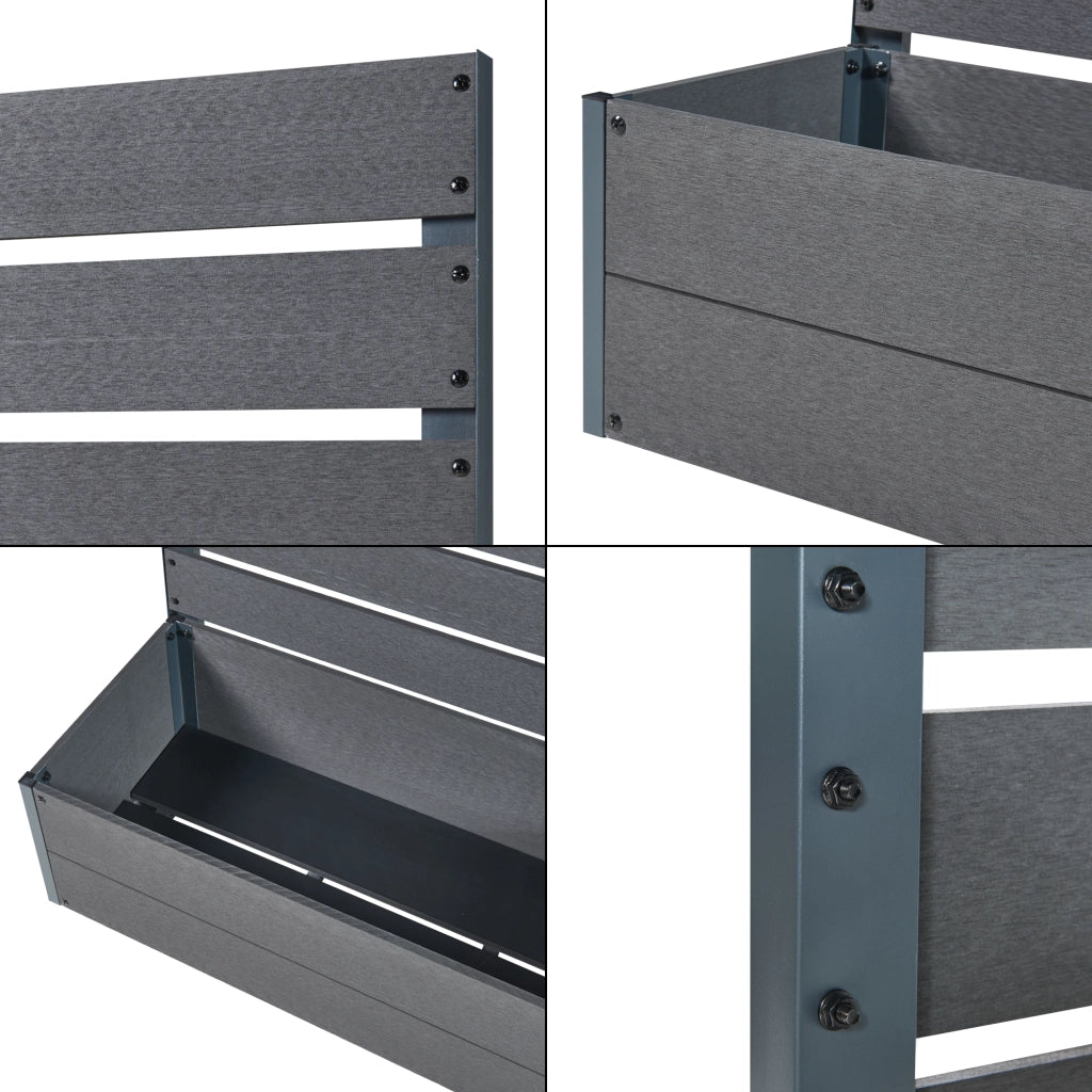 Fioriera con Spalliera Heerde in WPC 180 x 90 x 38 cm Grigio [en.casa]