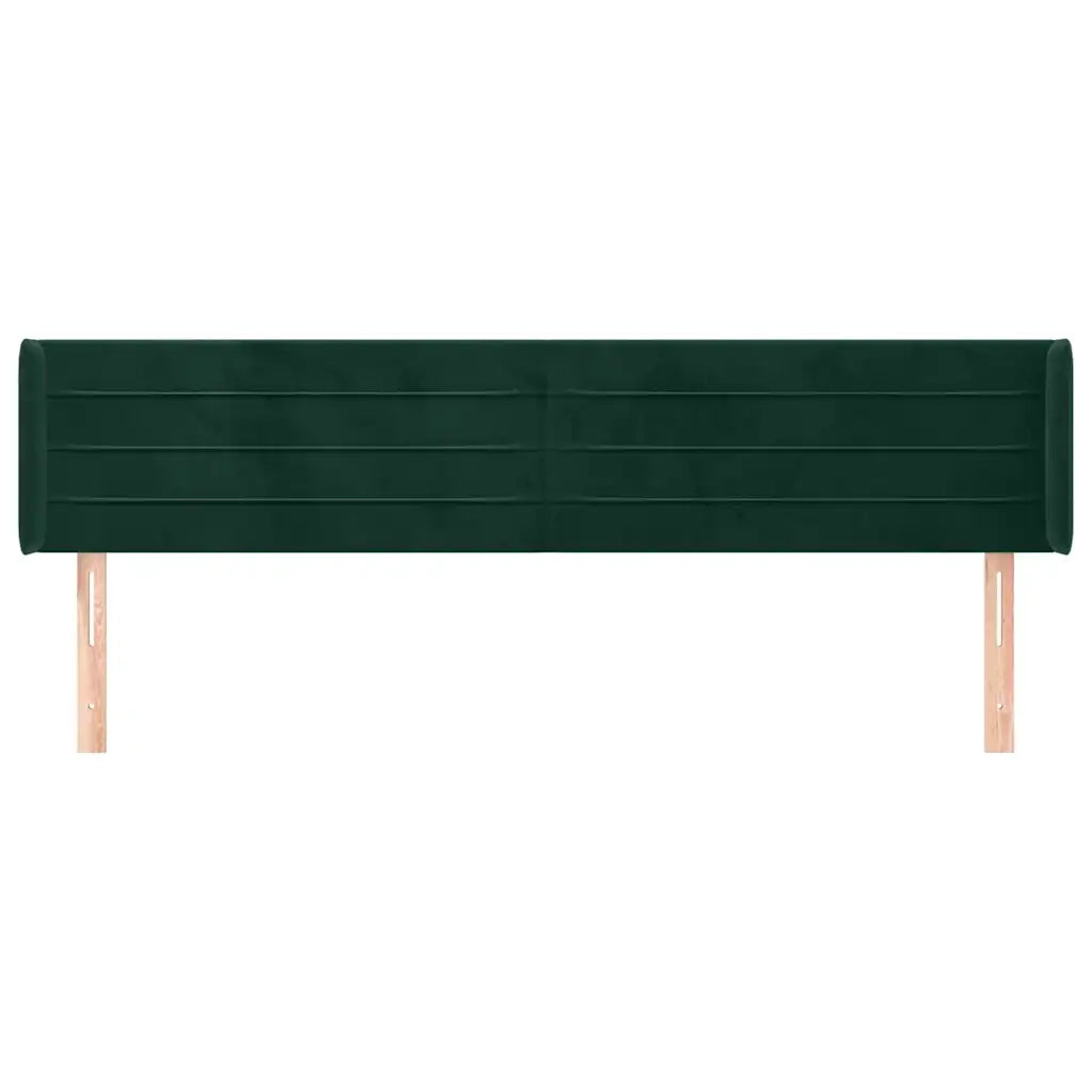 Testiera | Testata ad Orecchio Verde Scuro 203x16x78/88 cm in Velluto