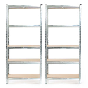 Set 2x scaffali a incastro per carichi pesanti 180x90x40cm Max 875kg l’uno Acciaio 5 ripiani