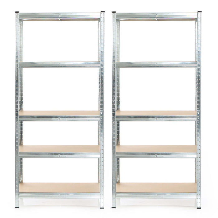 Set 2x scaffali a incastro per carichi pesanti 180x90x40cm Max 875kg l’uno Acciaio 5 ripiani