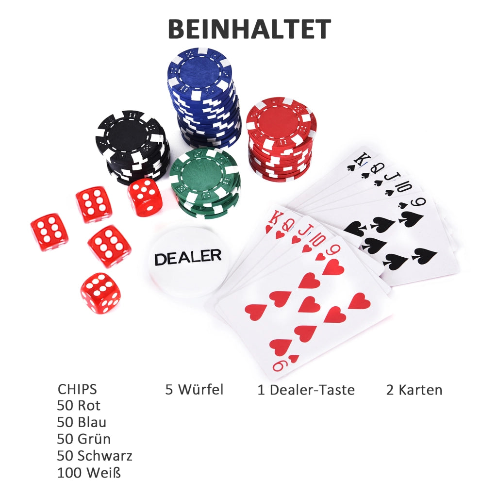 Set di poker con 200 gettoni ¨C Zephmum ¨C 29,5x20,5x6,5 cm