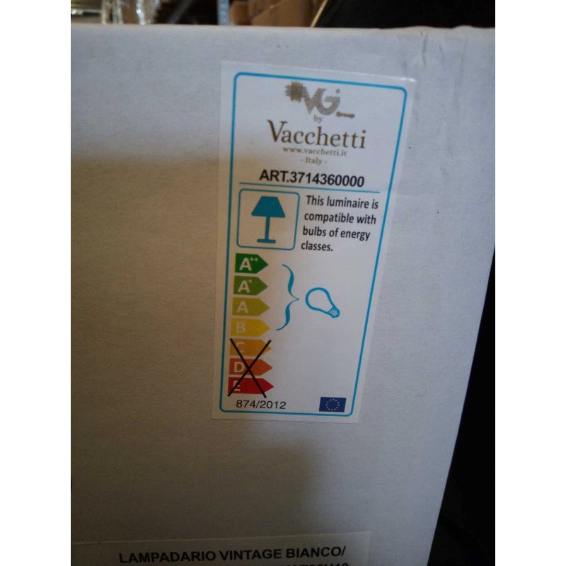 Lampadario metallo vintage bianco/grigio con attacco cmø26h19