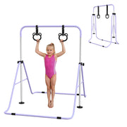 Sbarra per Trazione Regolabile per Bambini ¨C zephmum ¨C 5 Altezze, Anelli, Viola, Pieghevole