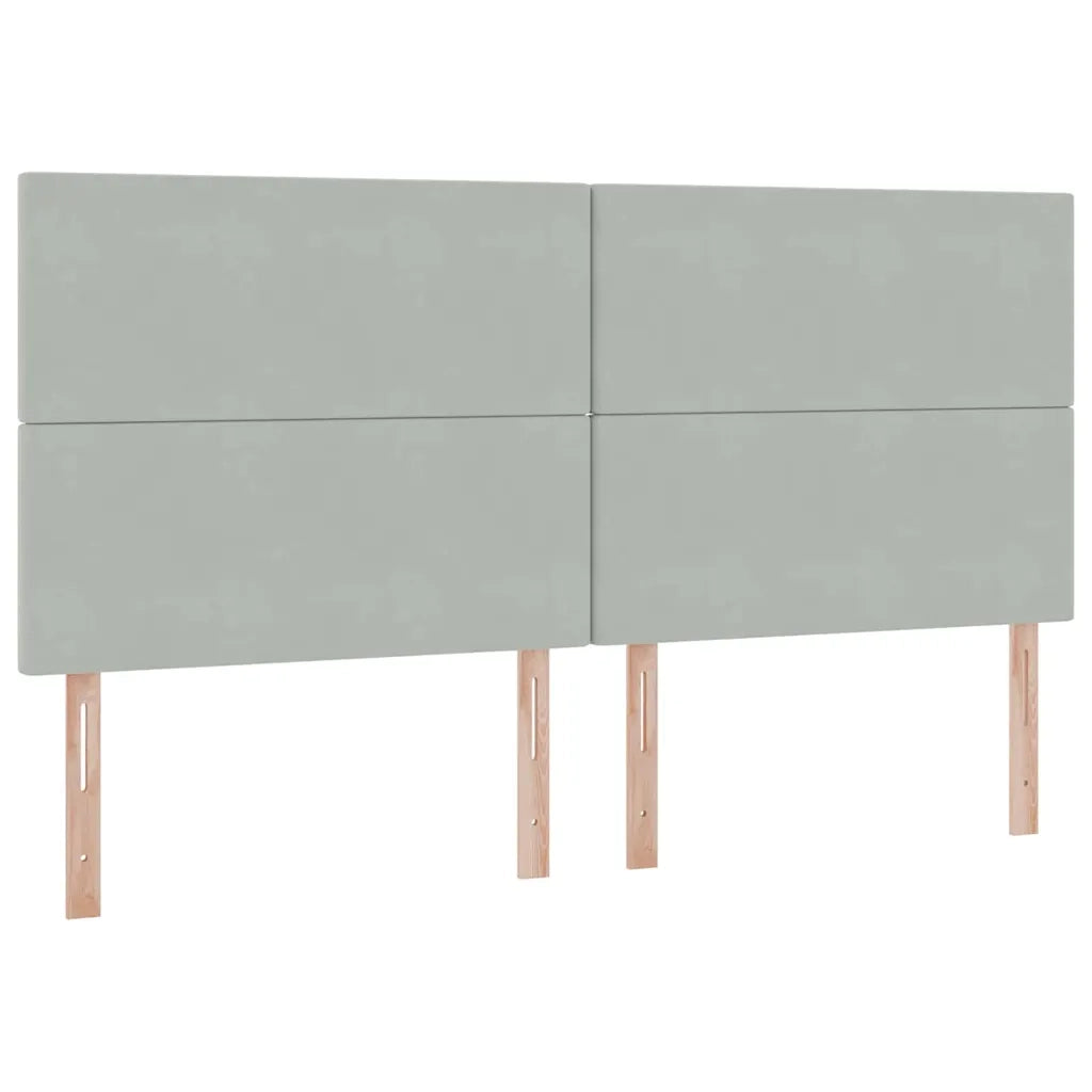 Letto con contenitore e LED Grigio chiaro 200 x 200 cm Velluto 3372627