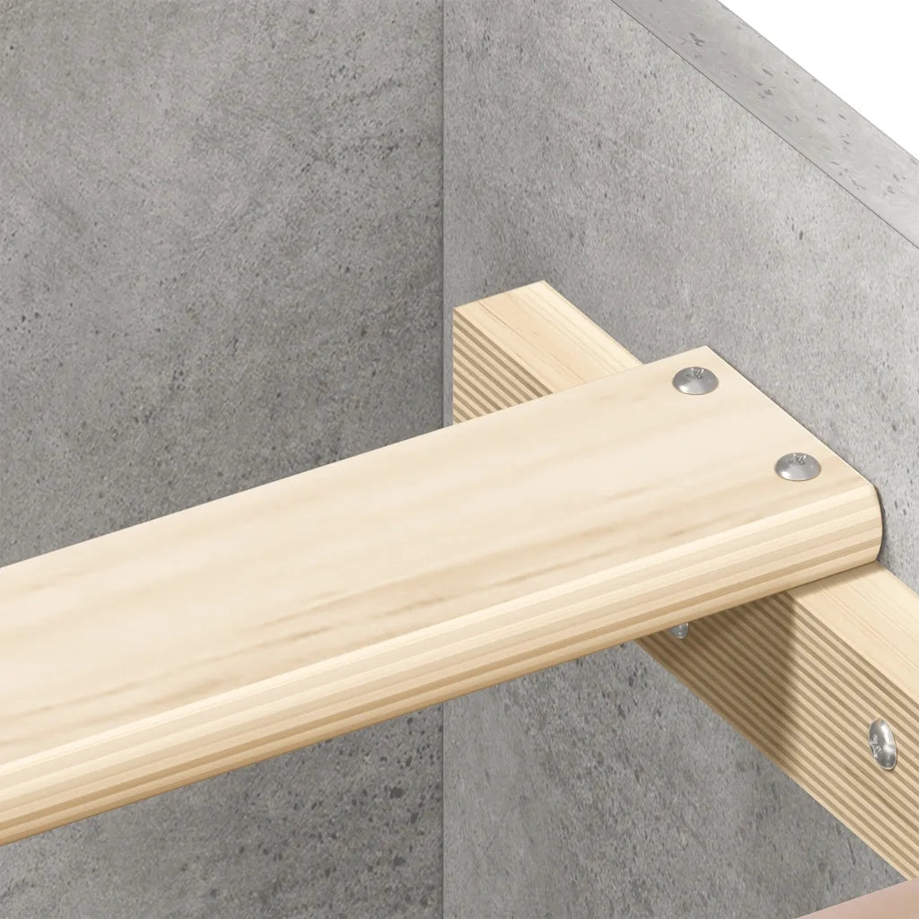 Giroletto con Testiera e Pediera-Struttura Letto Grigio Cemento 150x200 cm