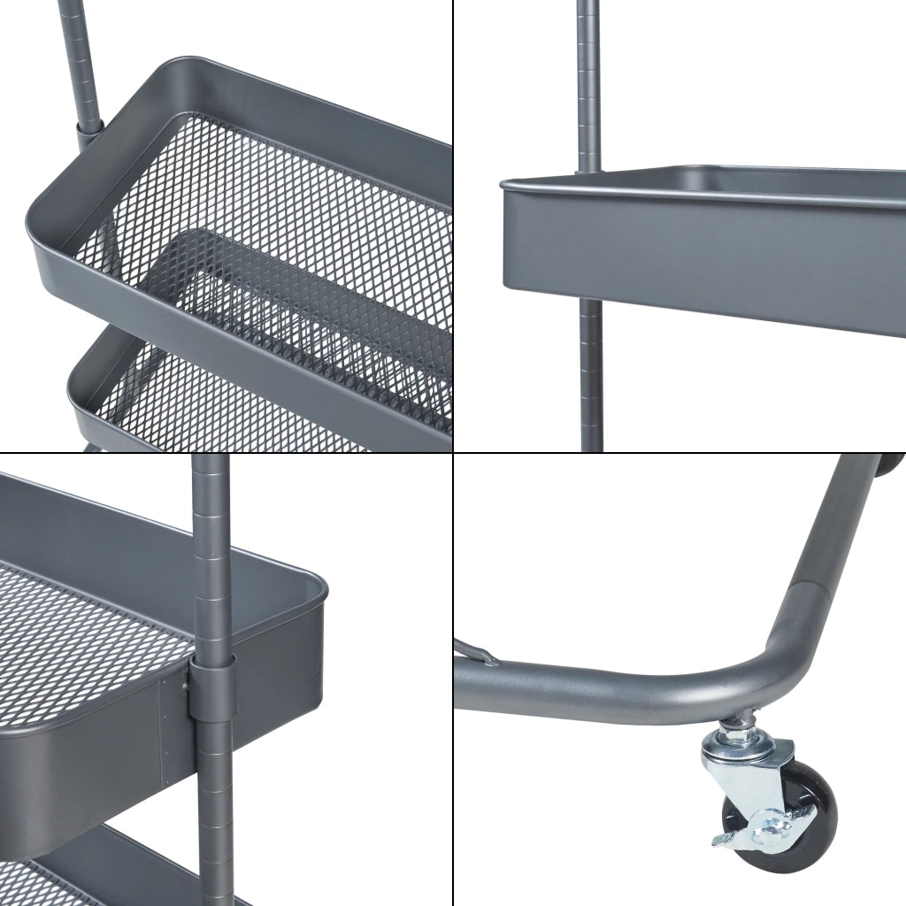 Appendiabiti appendiabiti appendiabiti armadio aperto 175 x 58 x 36 cm grigio scuro 03_0010289
